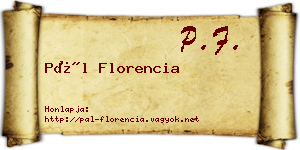 Pál Florencia névjegykártya